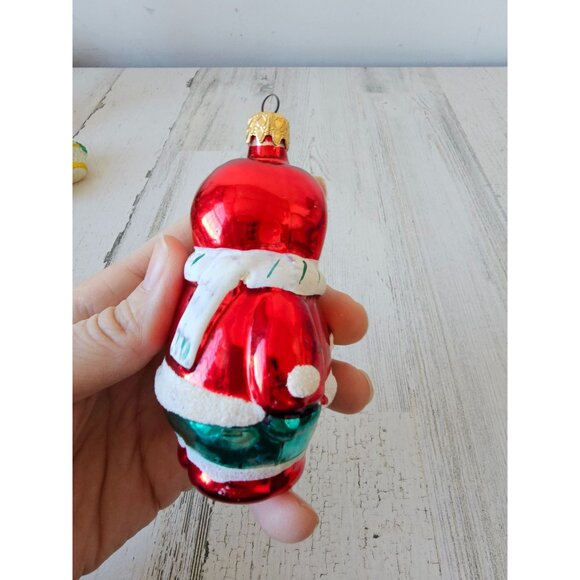 antique Eskimo Santa glass ornament West Germany Xmas tree set - Picture 10 of 12